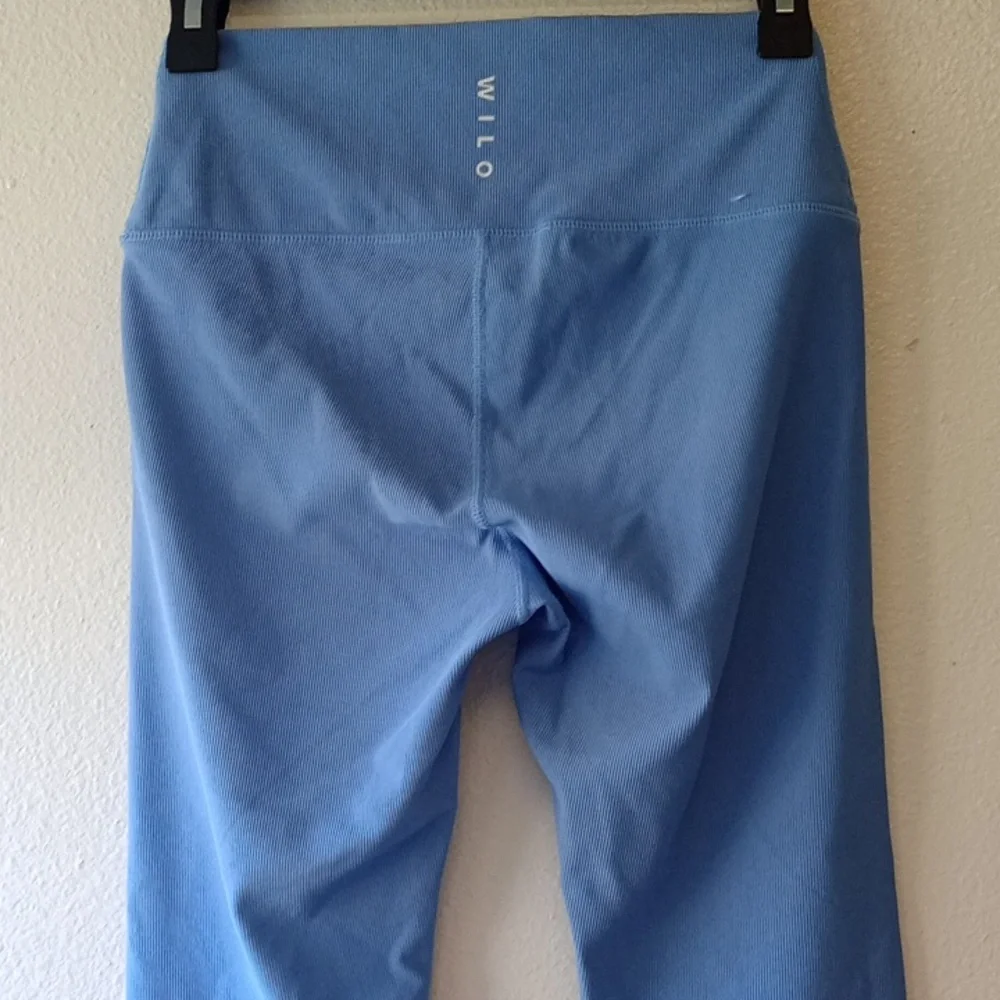 Wilo Ribbed Blue Athletic Yoga Legging Size S/ M - Picture 5 of 8